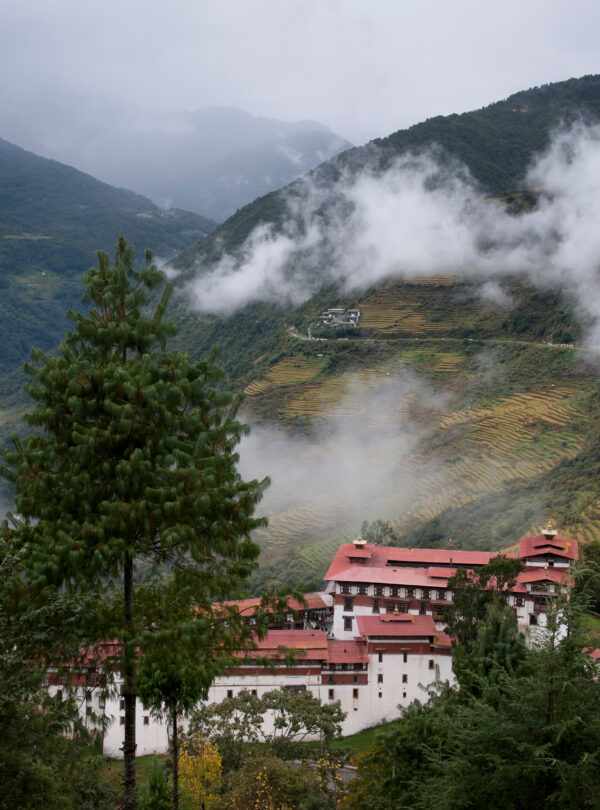 Overview of Trongsa Dzong in Trongsa District
